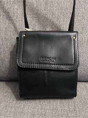 American Leather Co. Black Leather Crossbody Bag New With Tags